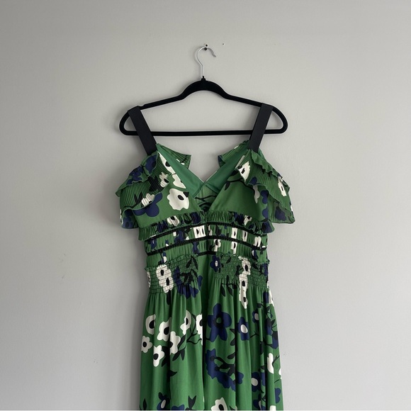 Self Portrait Green Floral ‘Cold Shoulder’ Dress - Picture 6 of 8